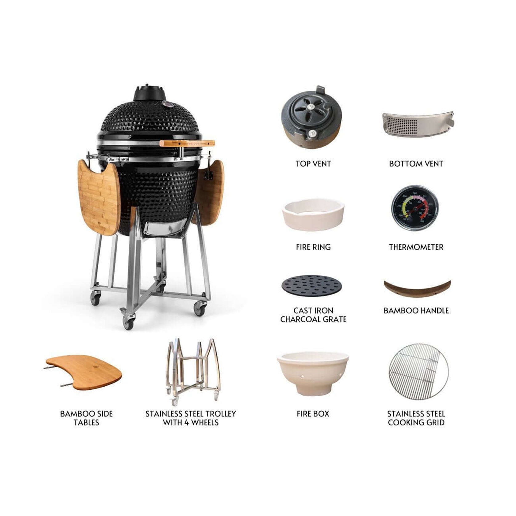 21-Inch Kamado Ceramic Charcoal Grill gallery detail image