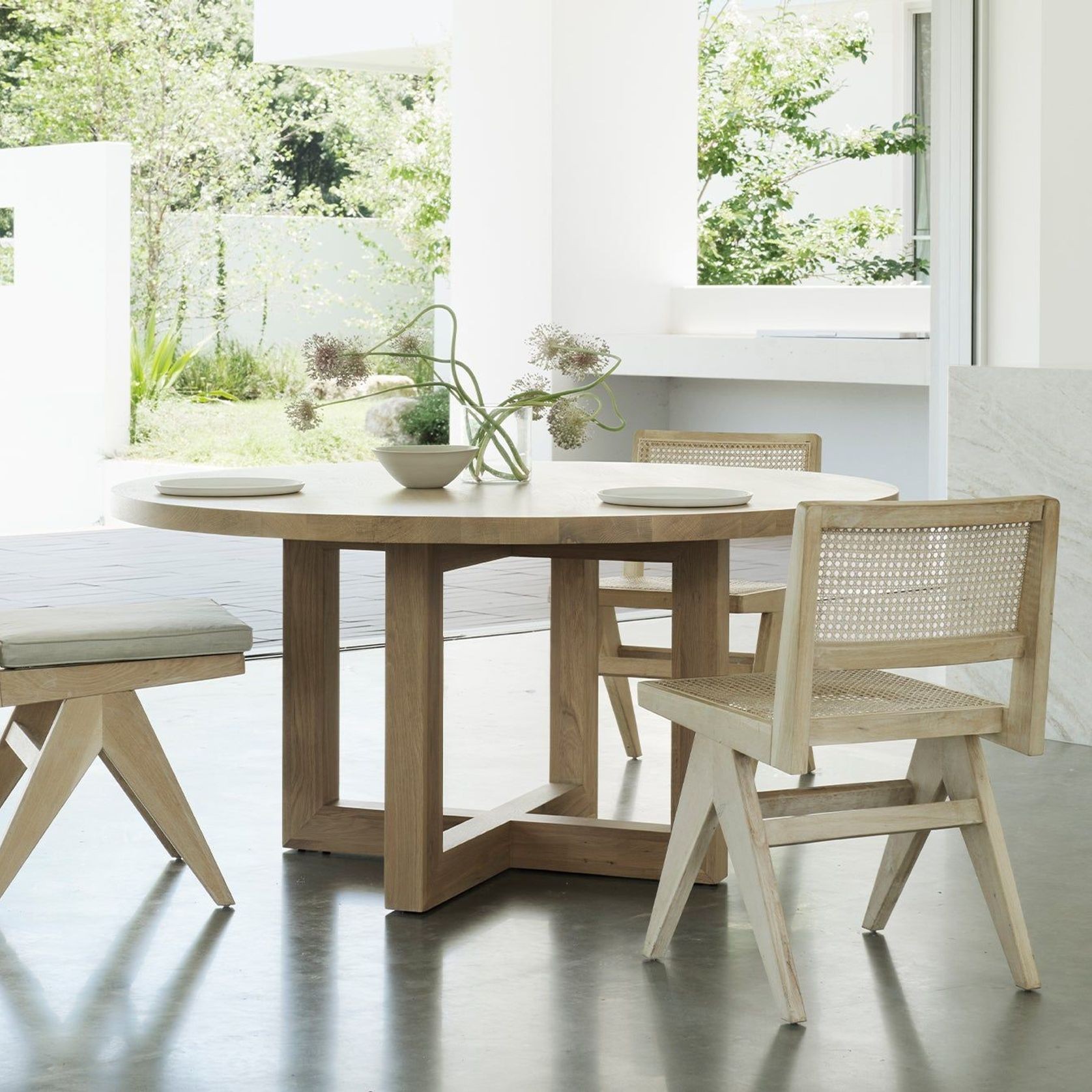 Solid Oak Global Round Dining Table gallery detail image