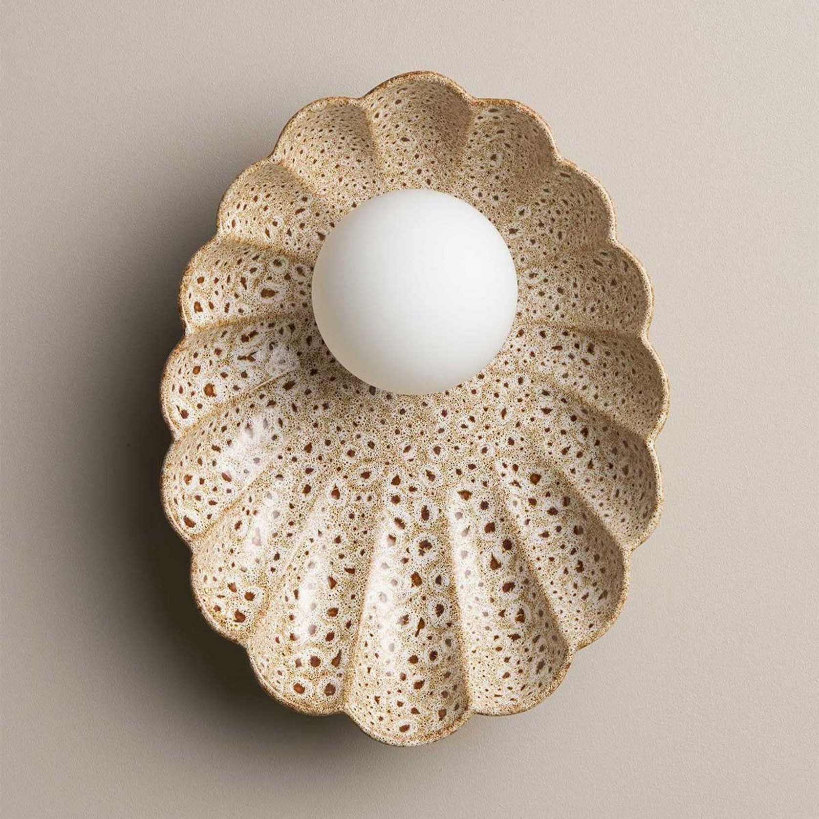Ceramic Wall Oyster Sconce Light gallery detail image