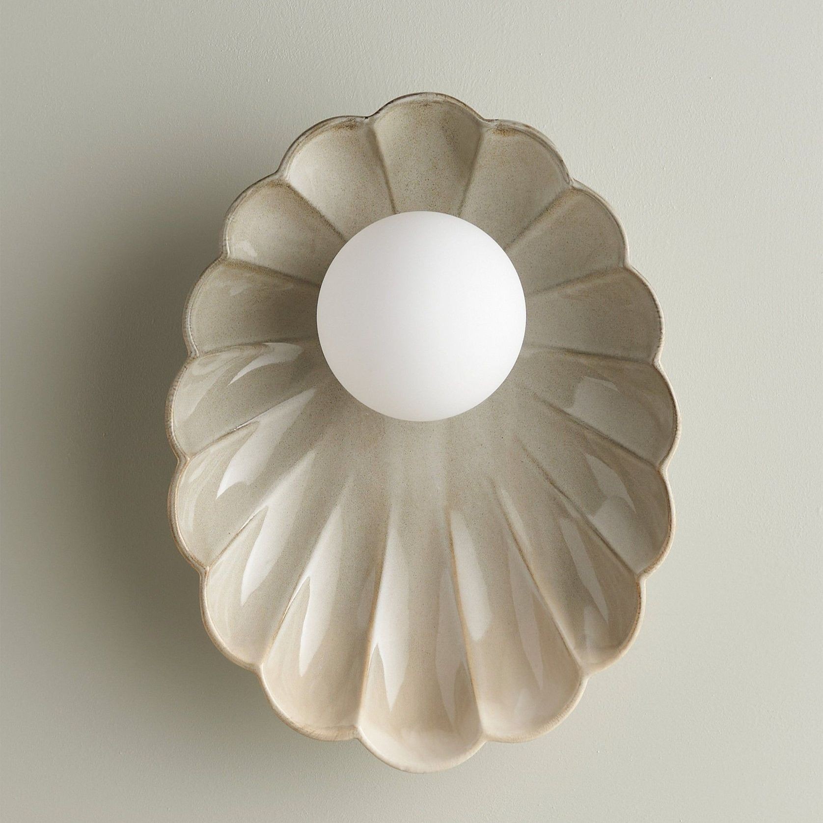 Ceramic Wall Oyster Sconce Light gallery detail image