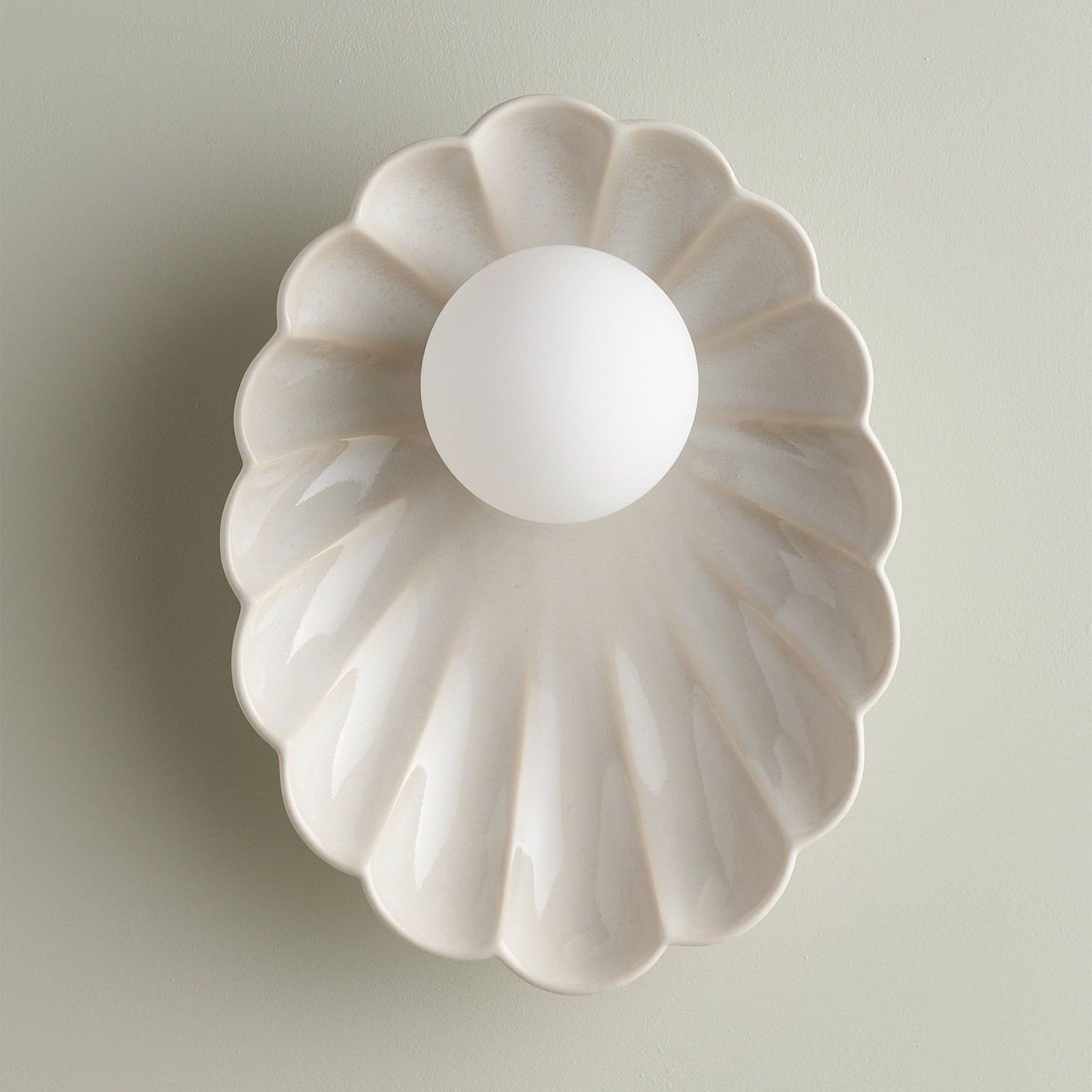 Ceramic Wall Oyster Sconce Light gallery detail image