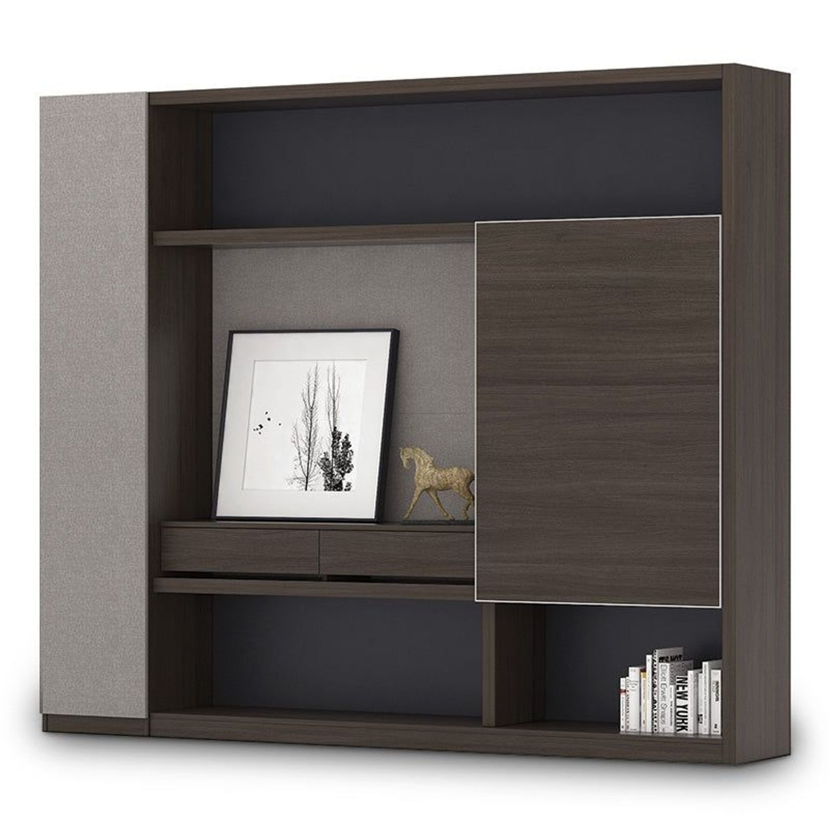 Carter Display Cabinet 2.4M - Coffee & Grey gallery detail image