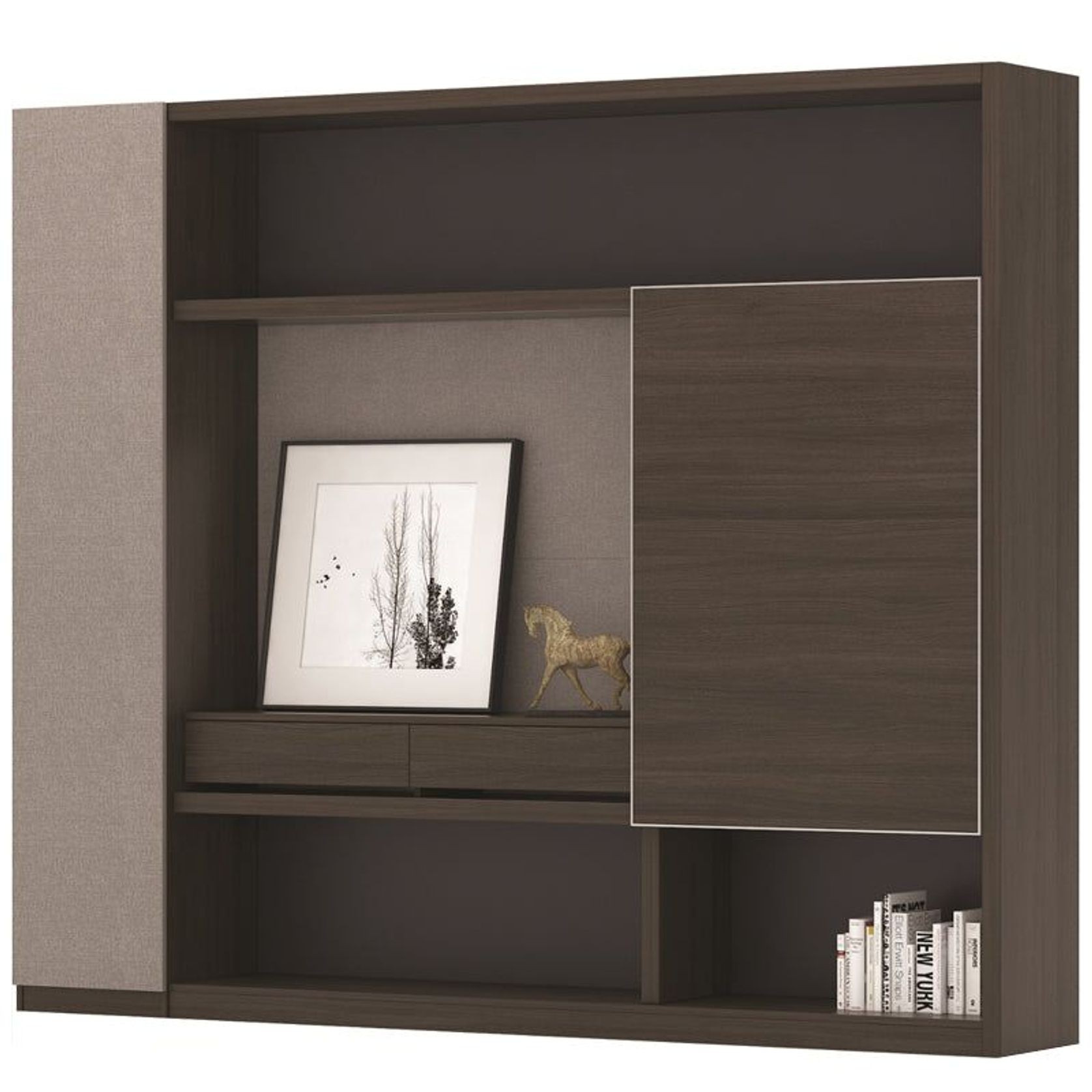 Carter Display Cabinet 2.4M - Coffee & Grey gallery detail image