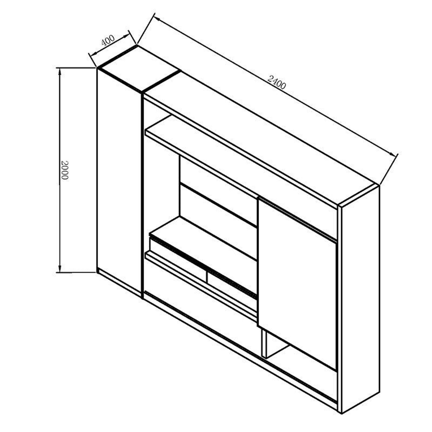 Carter Display Cabinet 2.4M - Coffee & Grey gallery detail image