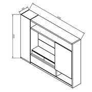 Carter Display Cabinet 2.4M - Coffee & Grey gallery detail image