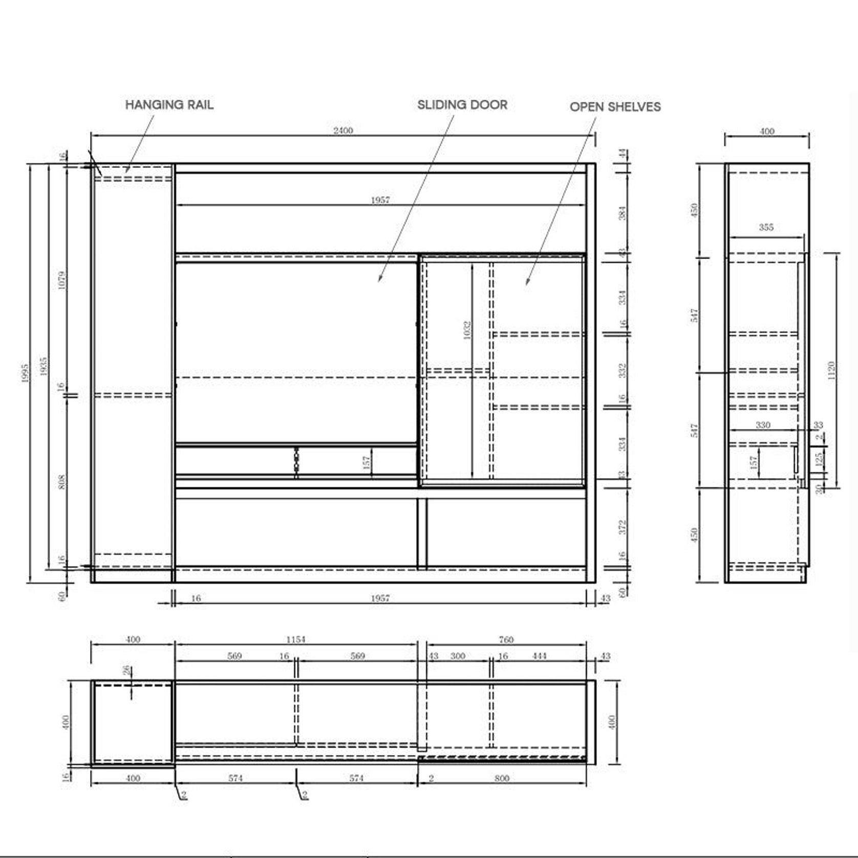Carter Display Cabinet 2.4M - Coffee & Grey gallery detail image