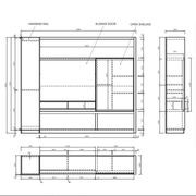 Carter Display Cabinet 2.4M - Coffee & Grey gallery detail image