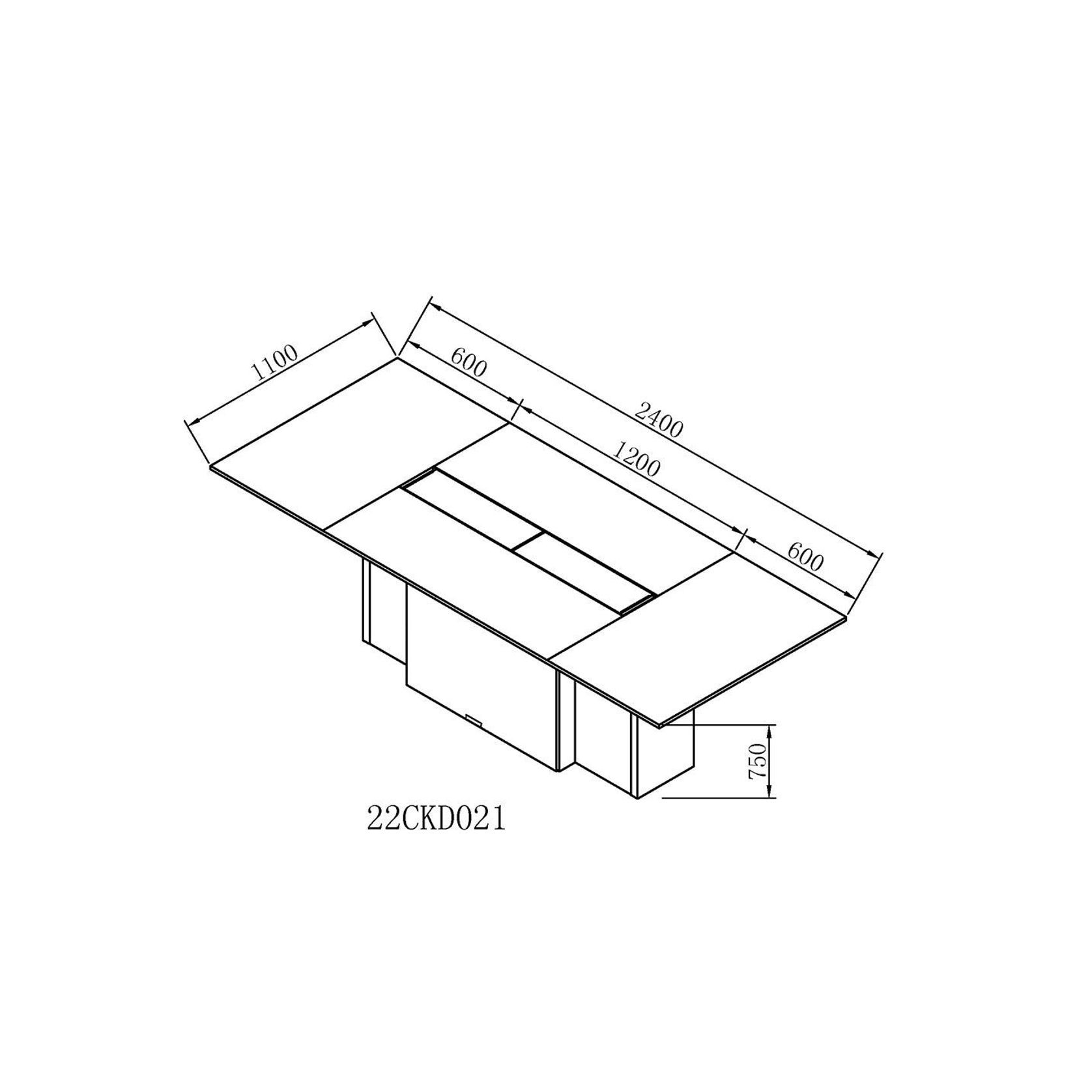 CARTER Boardroom Table  2.4M - Coffee & Charcoal gallery detail image