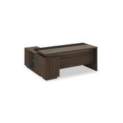 Carter Executive Office Desk + Right Return - 180cm - Coffee + Charcoal gallery detail image