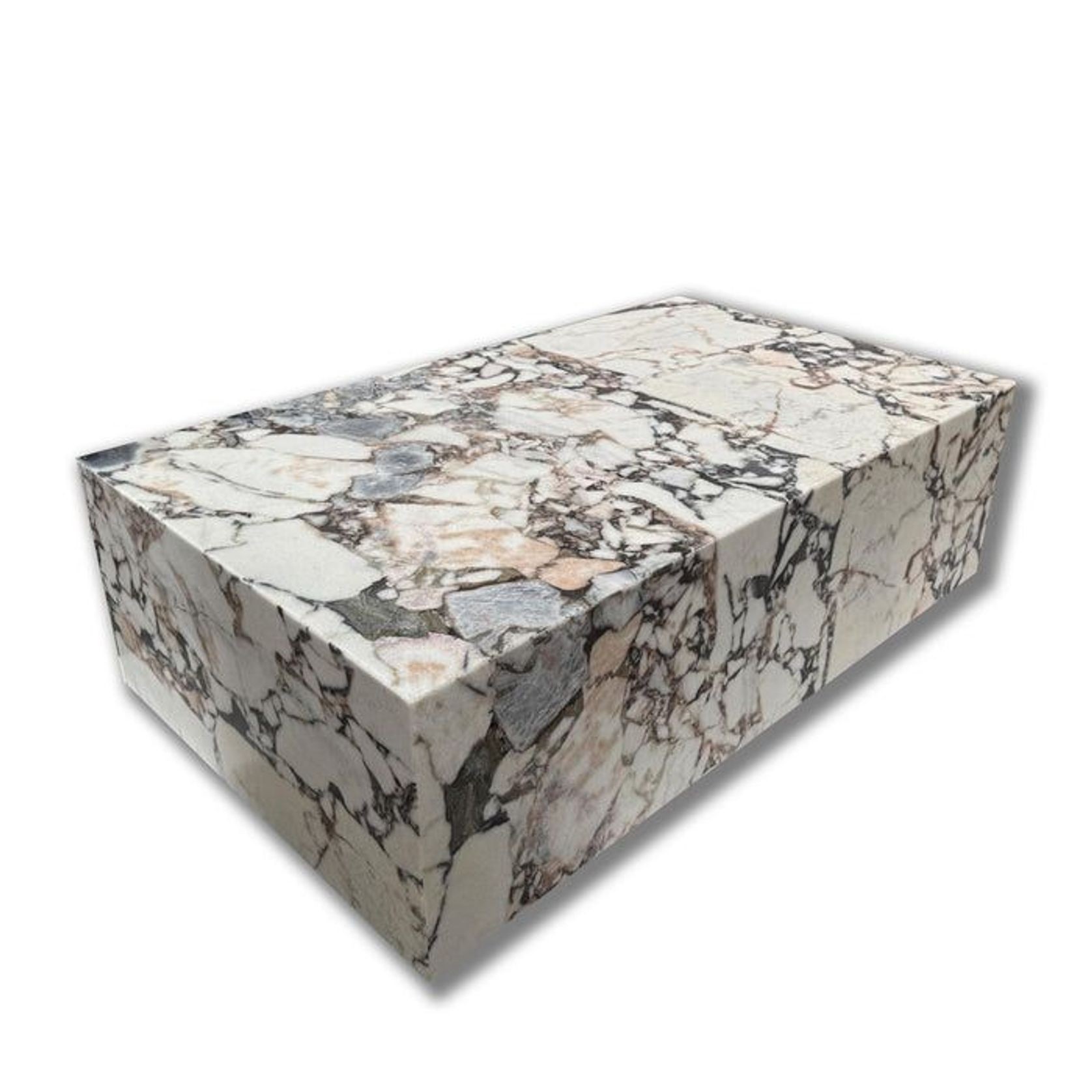 Block Coffee Table - Milky Blue Marble - Small | Natural Stone Co. gallery detail image