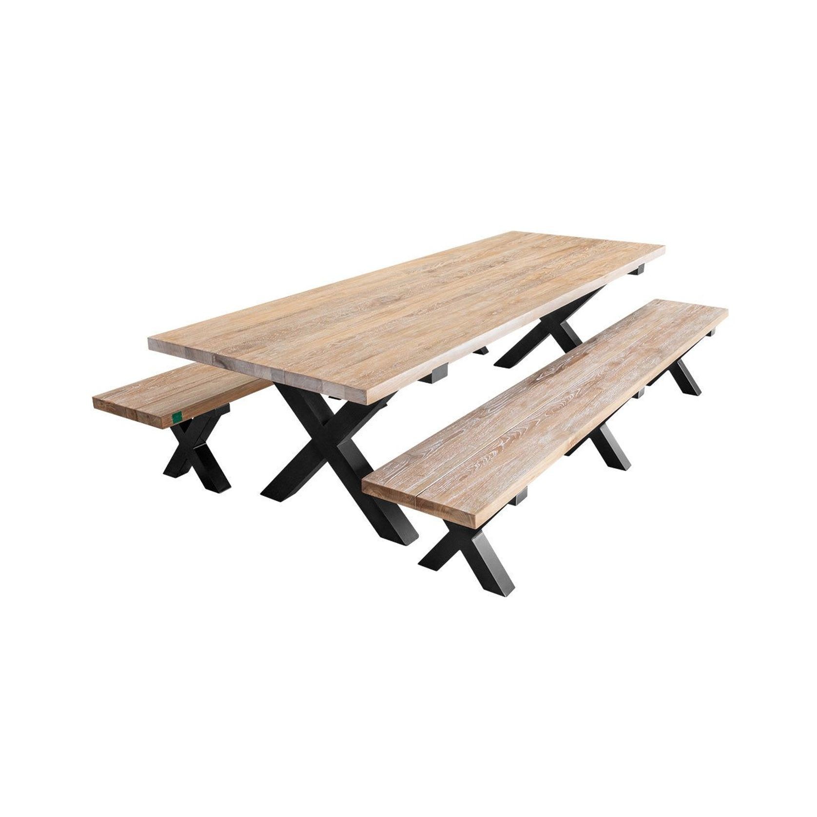 Fortico X-leg Teak Table 200cm gallery detail image
