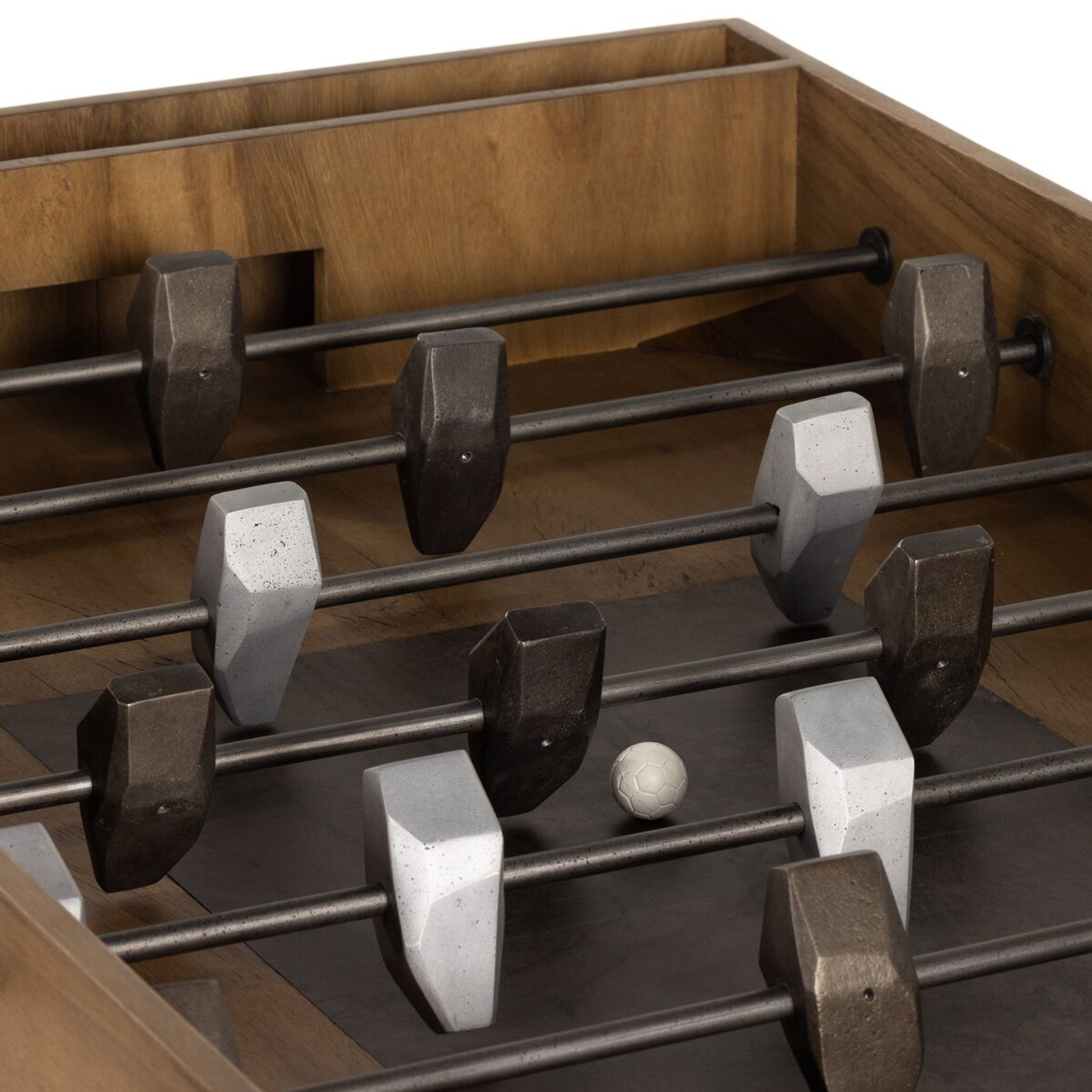 Foosball Table In Aged Metal and Natural Brown Guanacaste gallery detail image