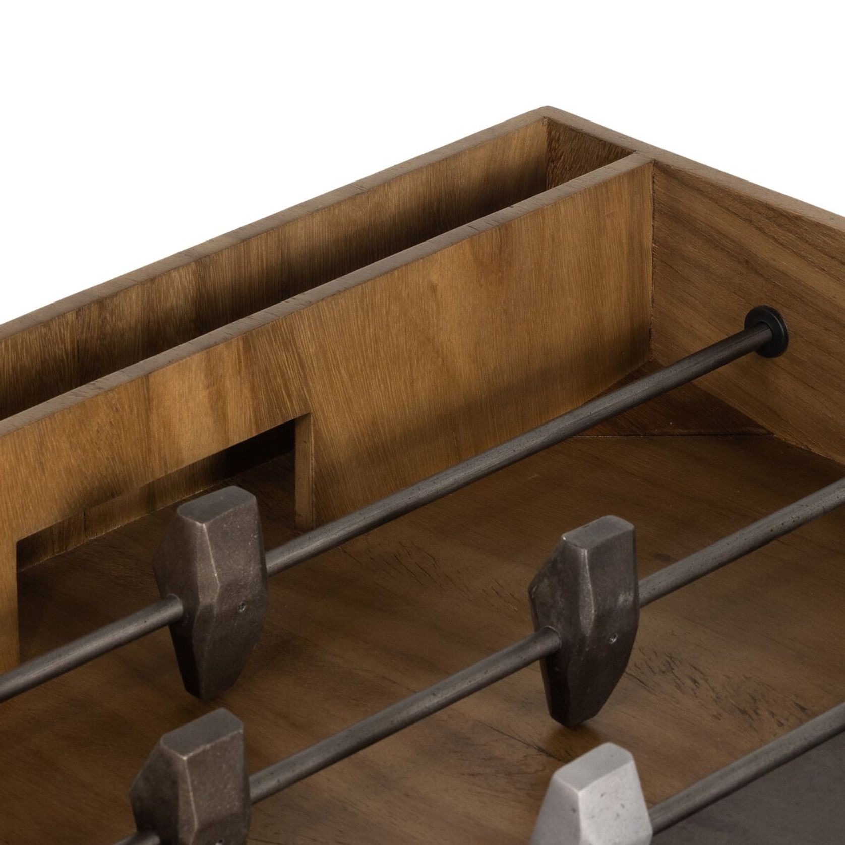 Foosball Table In Aged Metal and Natural Brown Guanacaste gallery detail image