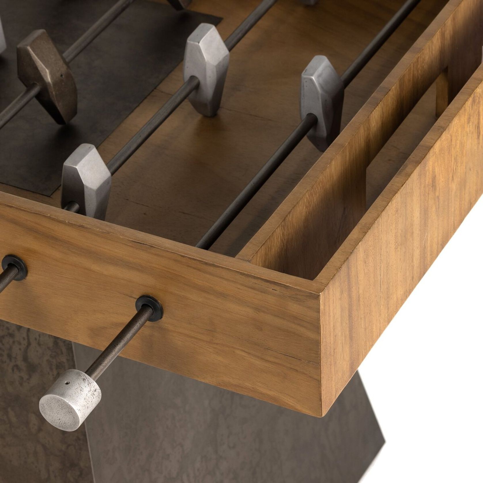 Foosball Table In Aged Metal and Natural Brown Guanacaste gallery detail image