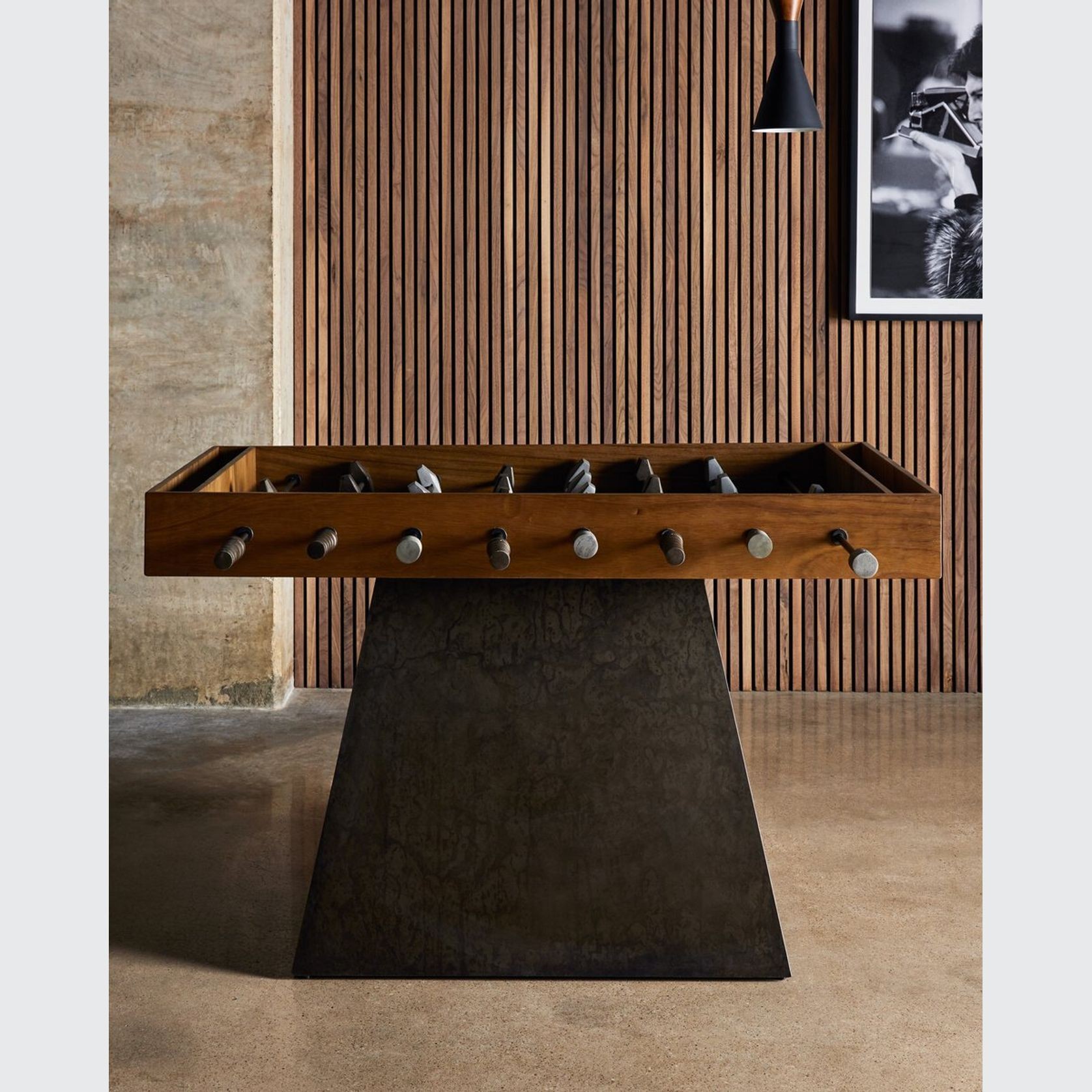 Foosball Table In Aged Metal and Natural Brown Guanacaste gallery detail image