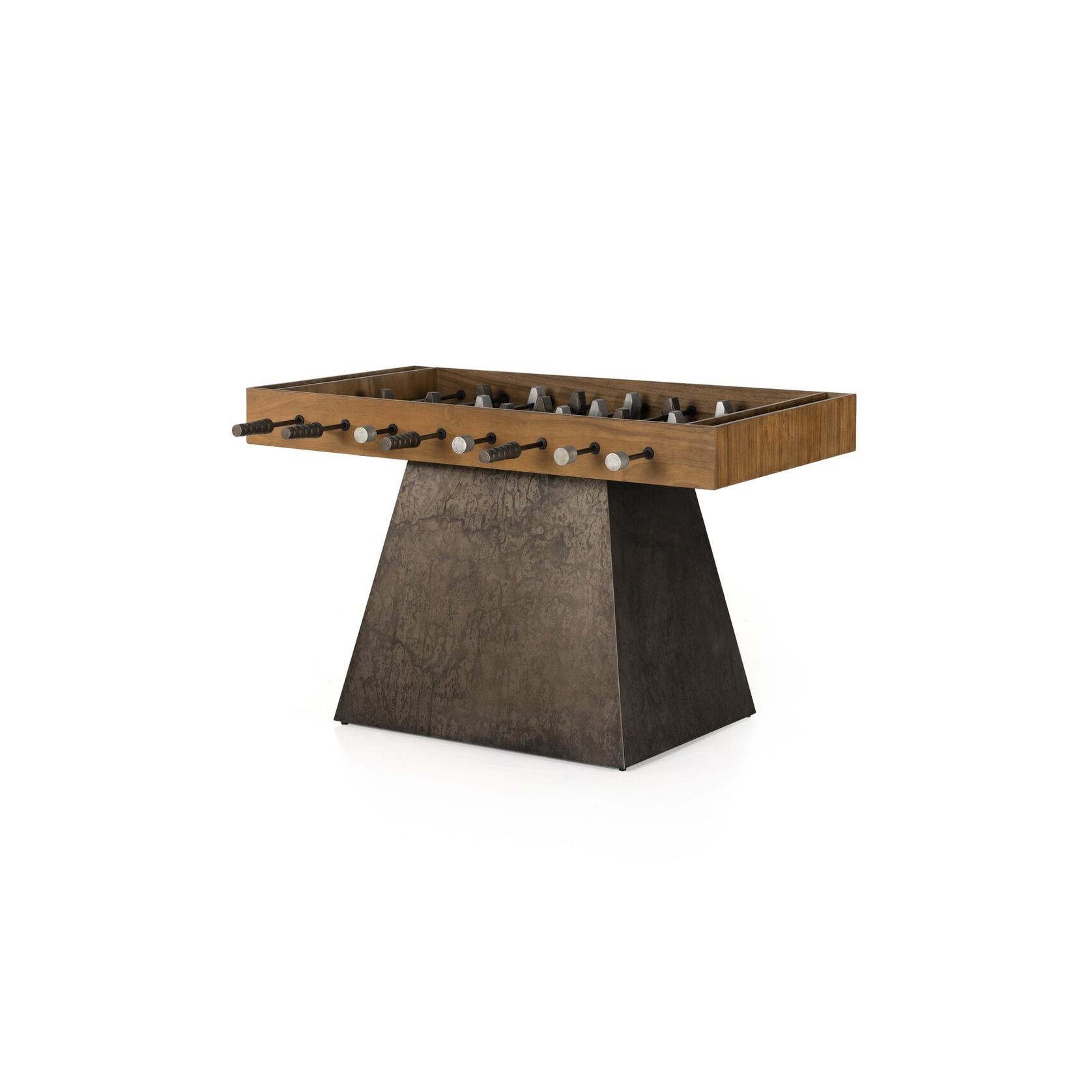 Foosball Table In Aged Metal and Natural Brown Guanacaste gallery detail image