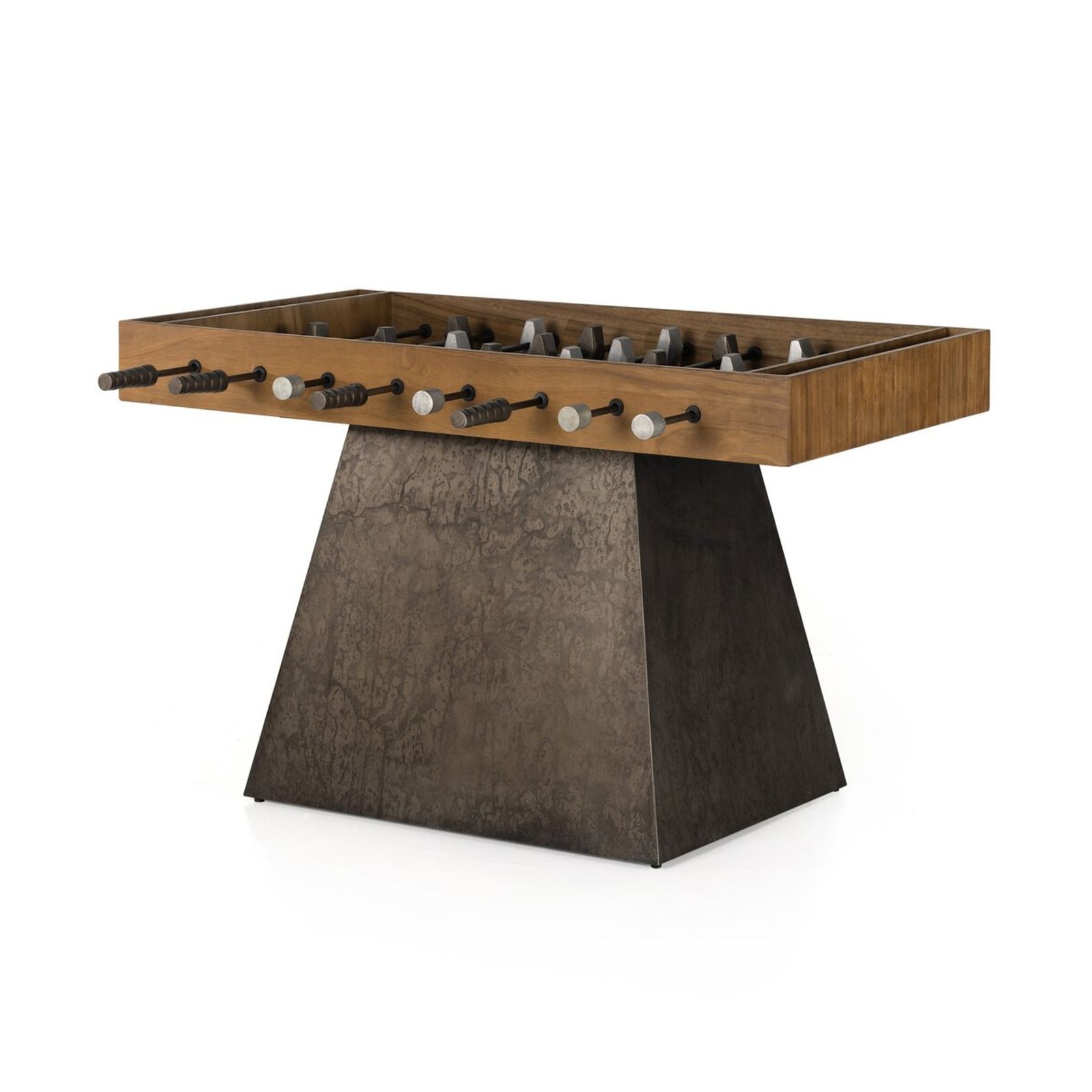 Foosball Table In Aged Metal and Natural Brown Guanacaste gallery detail image