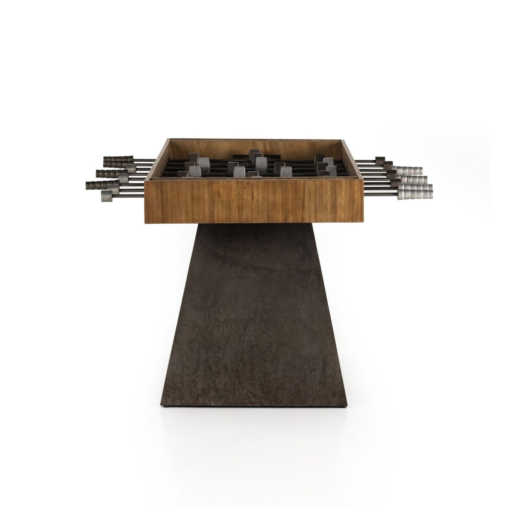 Foosball Table In Aged Metal and Natural Brown Guanacaste gallery detail image