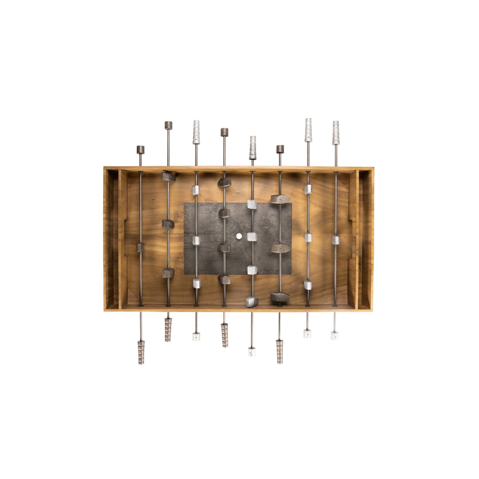 Foosball Table In Aged Metal and Natural Brown Guanacaste gallery detail image