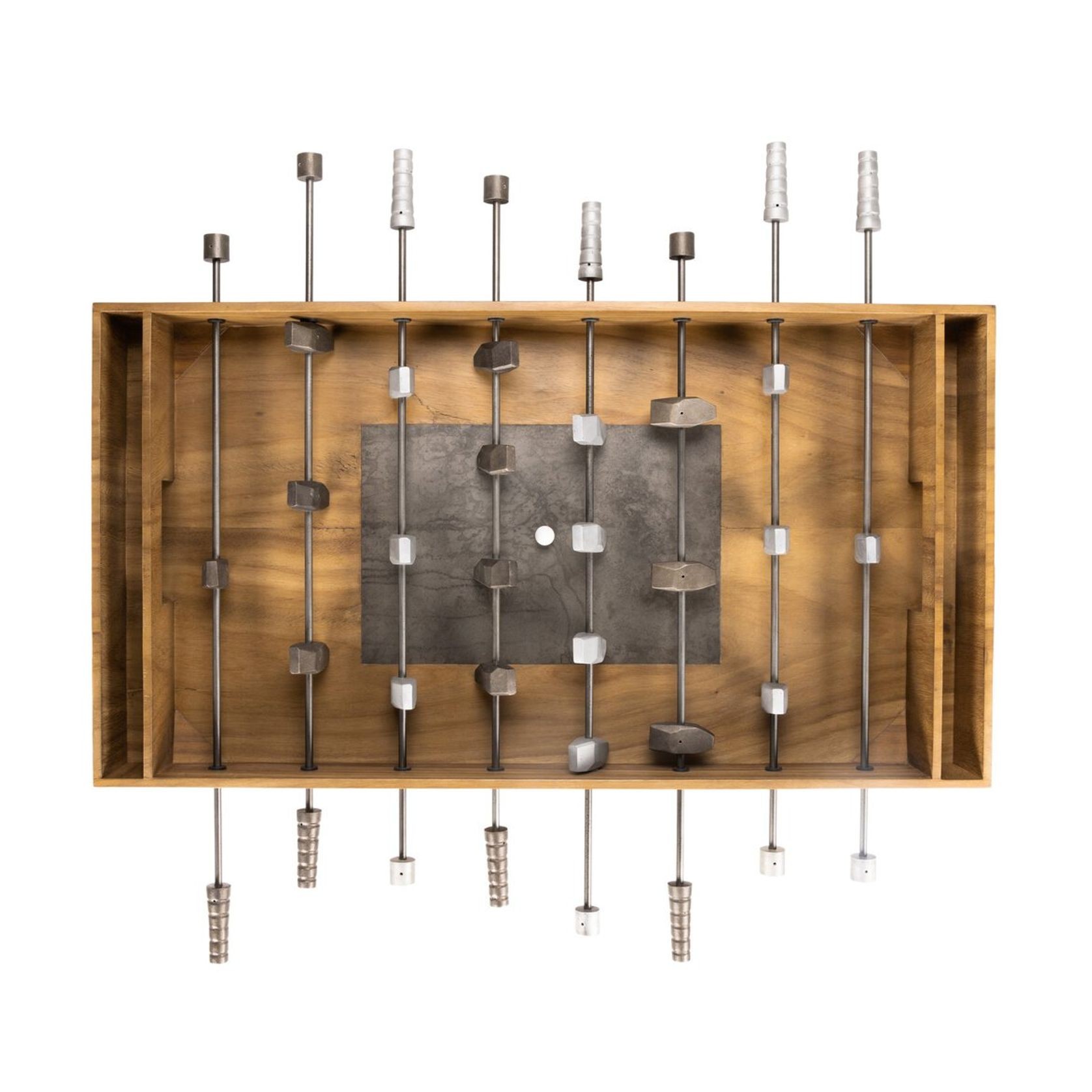 Foosball Table In Aged Metal and Natural Brown Guanacaste gallery detail image