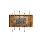 Foosball Table In Aged Metal and Natural Brown Guanacaste gallery detail image