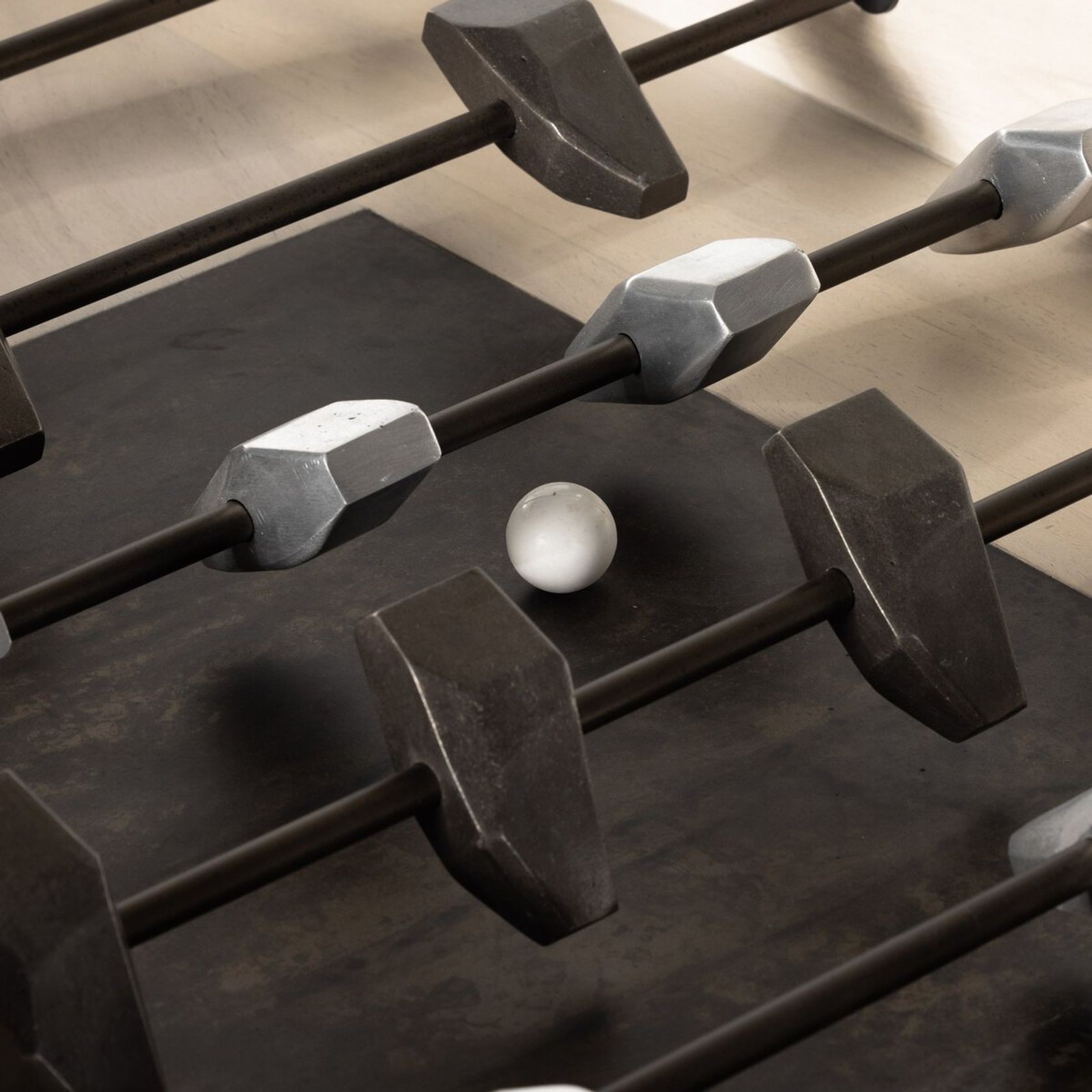 Foosball Table in Aged Metal & Bleached Guanacaste gallery detail image