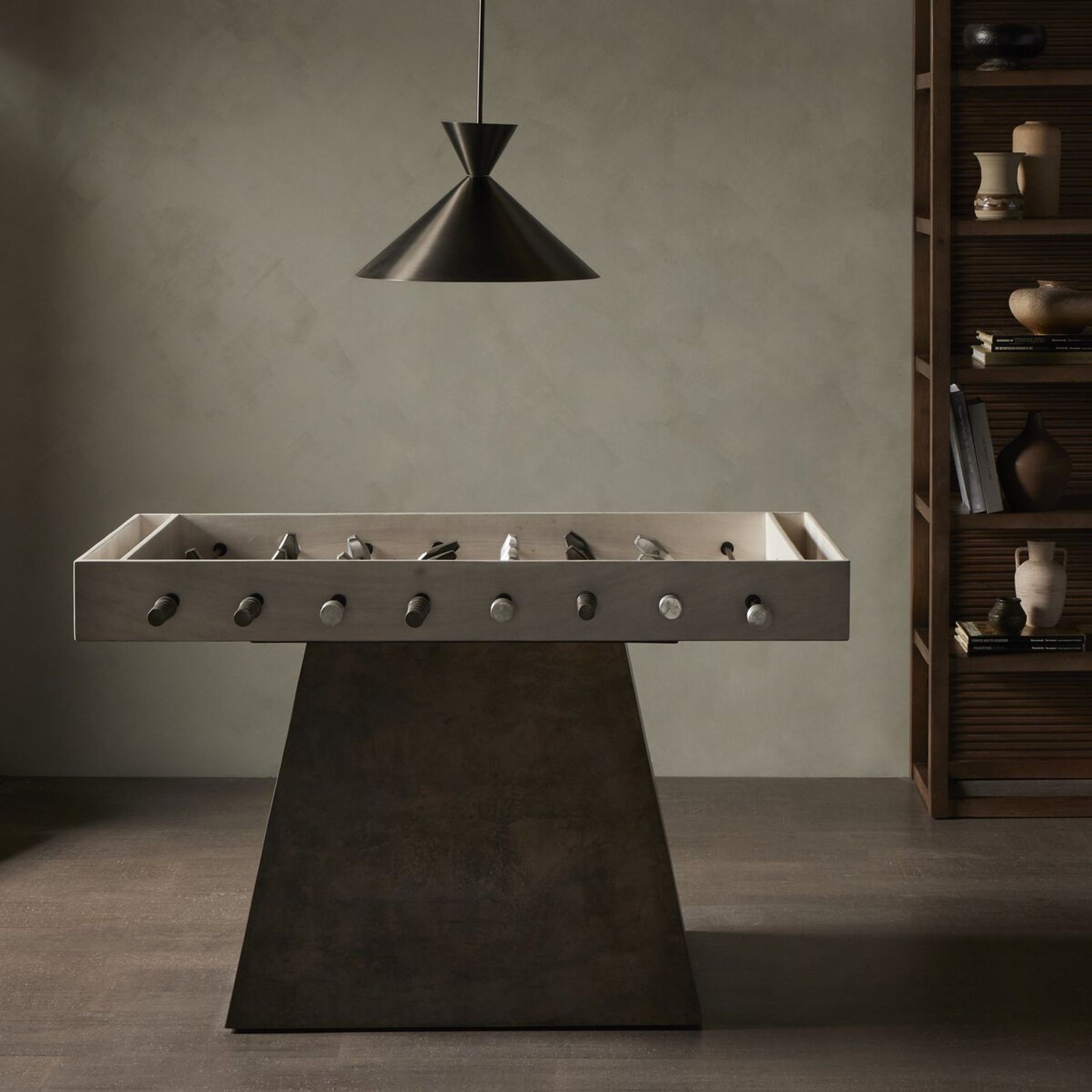 Foosball Table in Aged Metal & Bleached Guanacaste gallery detail image