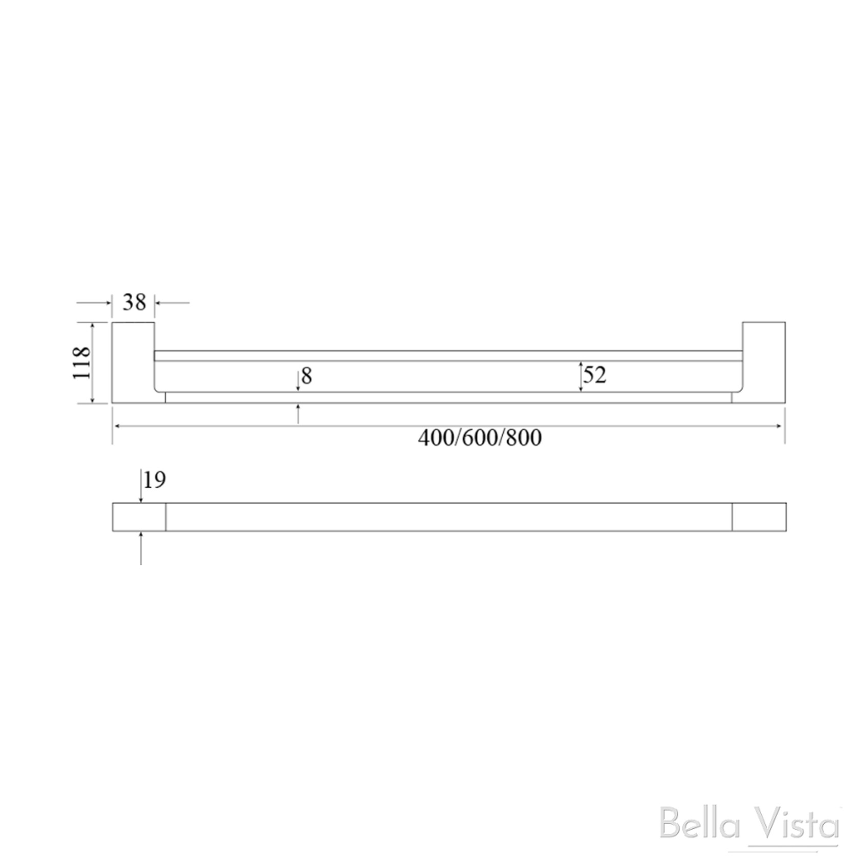 Milos Double Towel Rail gallery detail image