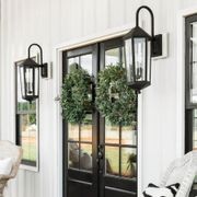 Landon 3 Light Outdoor Wall Lantern - Medium in Black gallery detail image