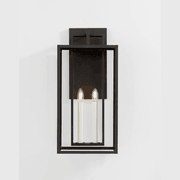 Robertson 2 Light Outdoor Wall Lantern - Large in Textured Black gallery detail image