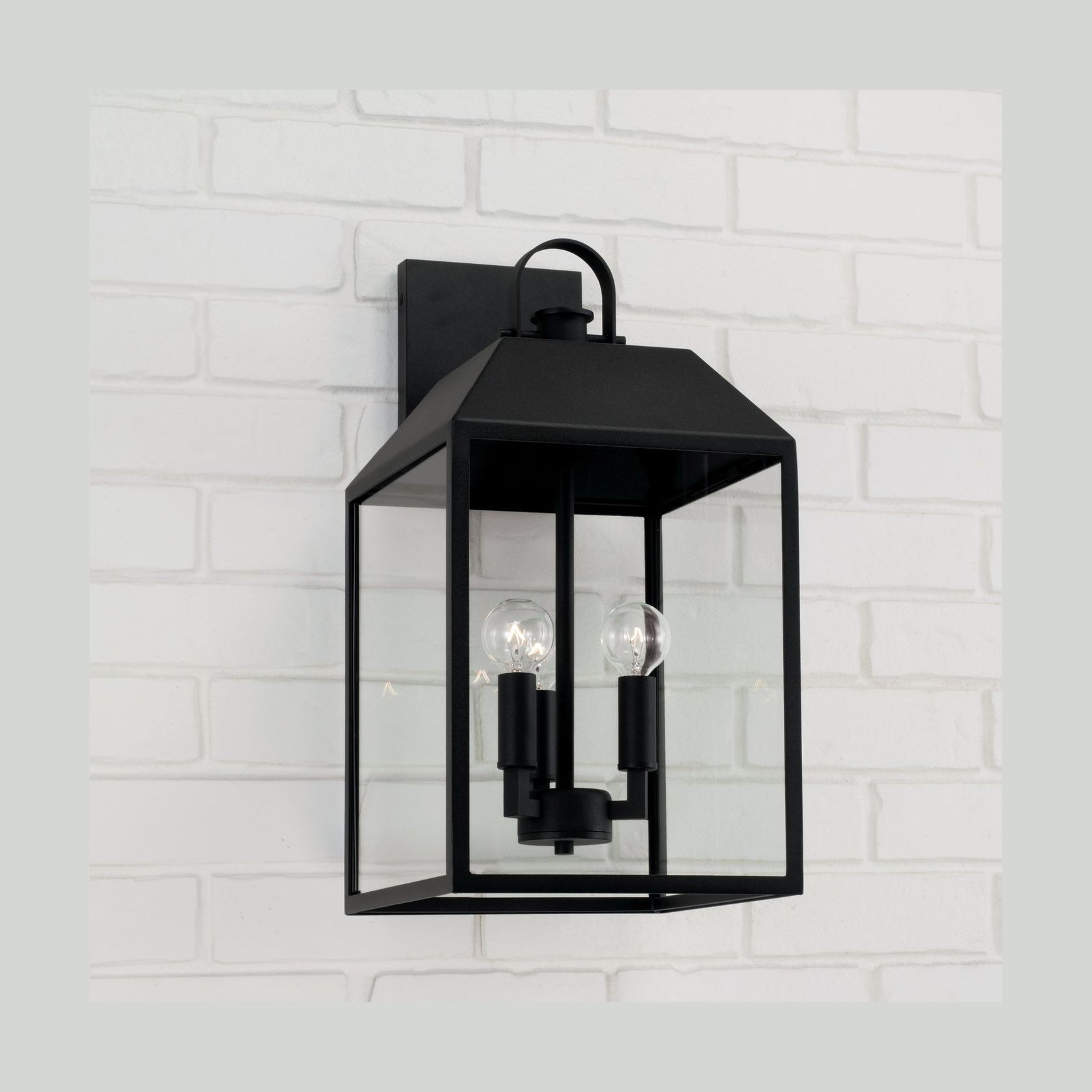 Brook 3 Light Outdoor Wall Lantern - Medium In Black gallery detail image