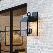 Brook 3 Light Outdoor Wall Lantern - Medium In Black gallery detail image