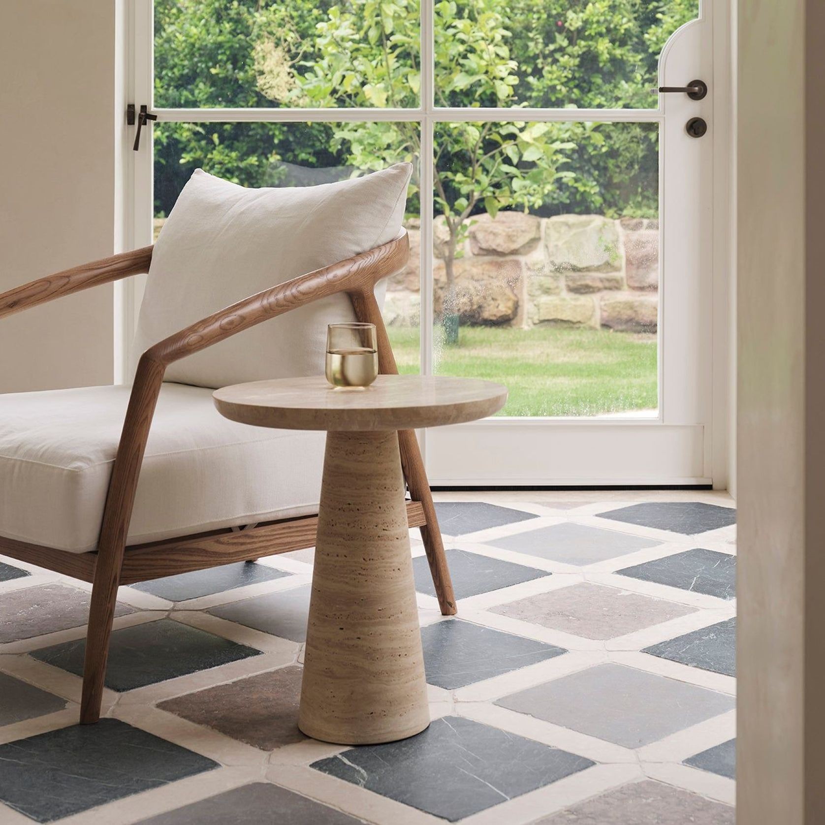 Travertine Kora Side Table gallery detail image