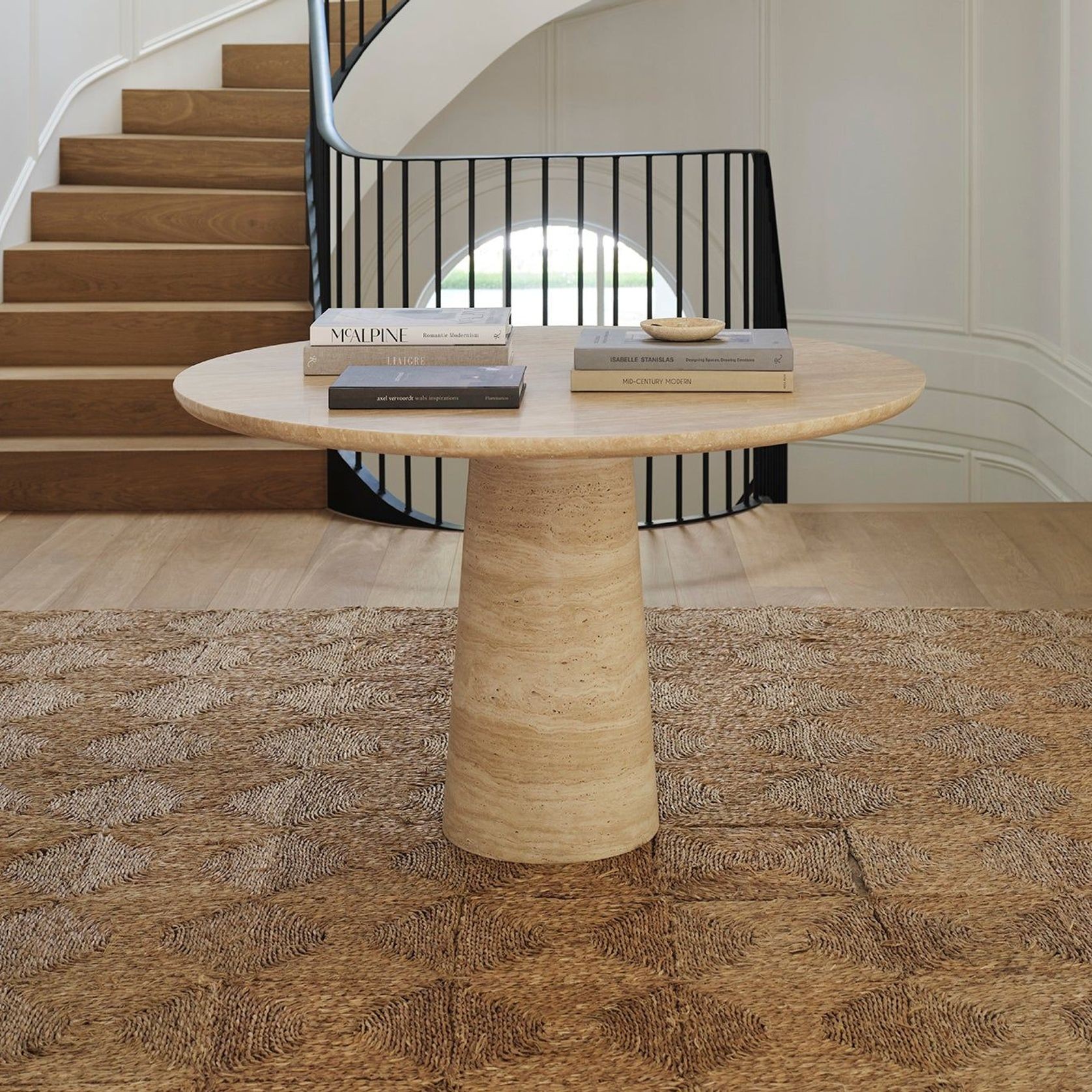 Travertine Kora Round Dining Table gallery detail image
