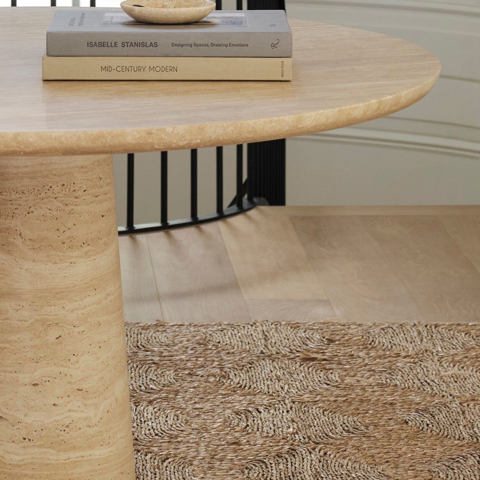 Travertine Kora Round Dining Table gallery detail image