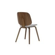AVARIE Dining Chair - Grey & Walnut gallery detail image
