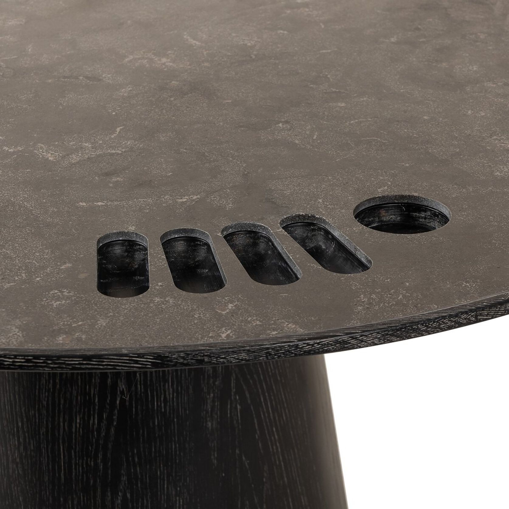 Skye Poker Table in Washed Black & Bluestone gallery detail image