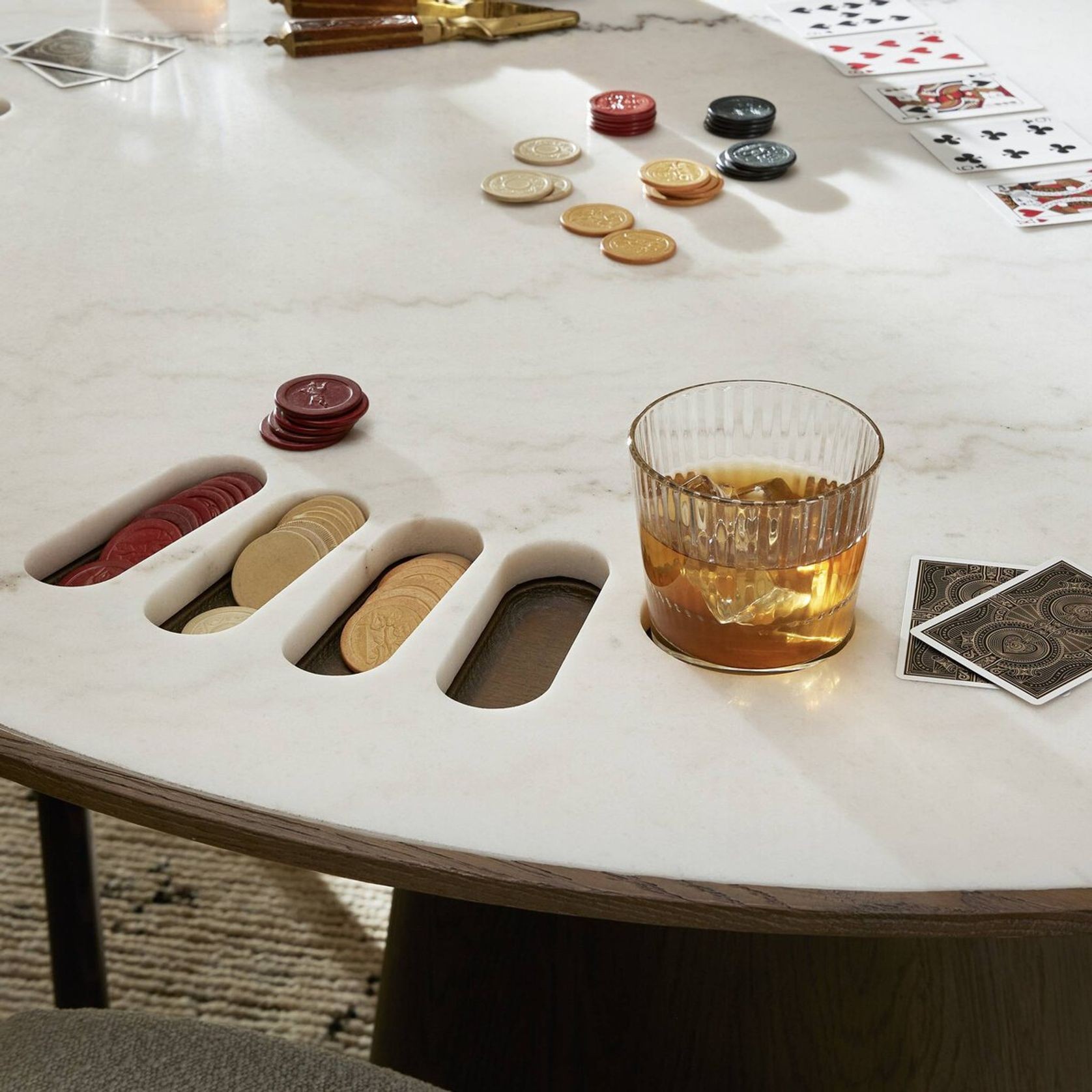 Skye Poker Table in Weathered Dark Oak gallery detail image