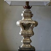 Large Italian Carved & Silvered Lamp gallery detail image