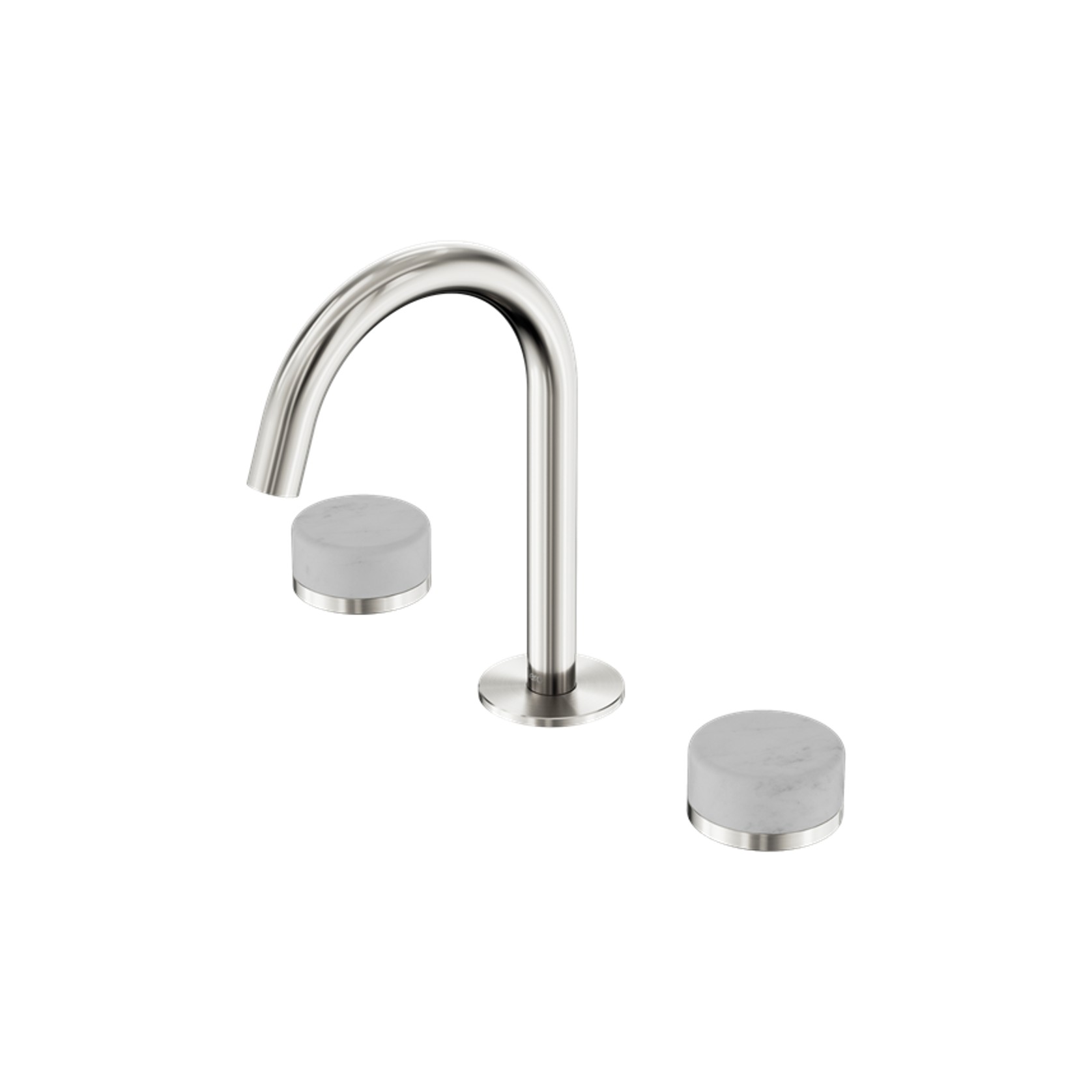 Serenity Basin Set Arc Spout With Carrara Handle Brushed Nickel gallery detail image