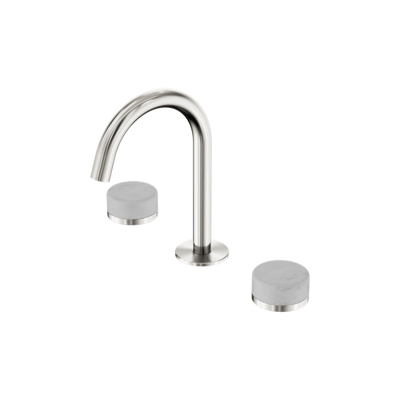 Serenity Basin Set Arc Spout With Carrara Handle Brushed Nickel gallery detail image