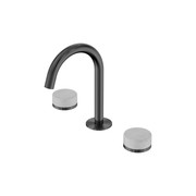 Serenity Basin Set Arc Spout With Carrara Handle Gun Metal gallery detail image