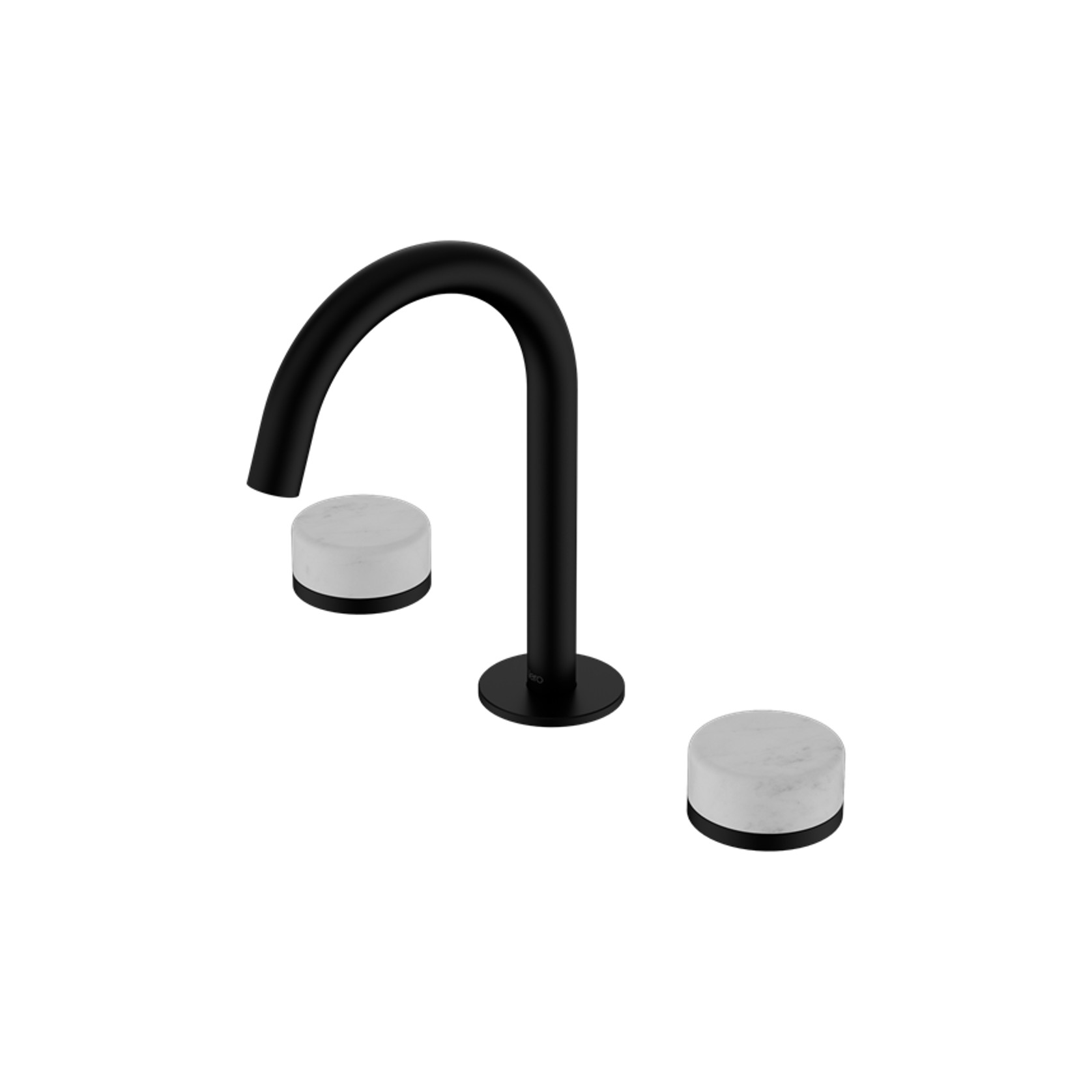 Serenity Basin Set Arc Spout With Carrara Handle Matte Black gallery detail image