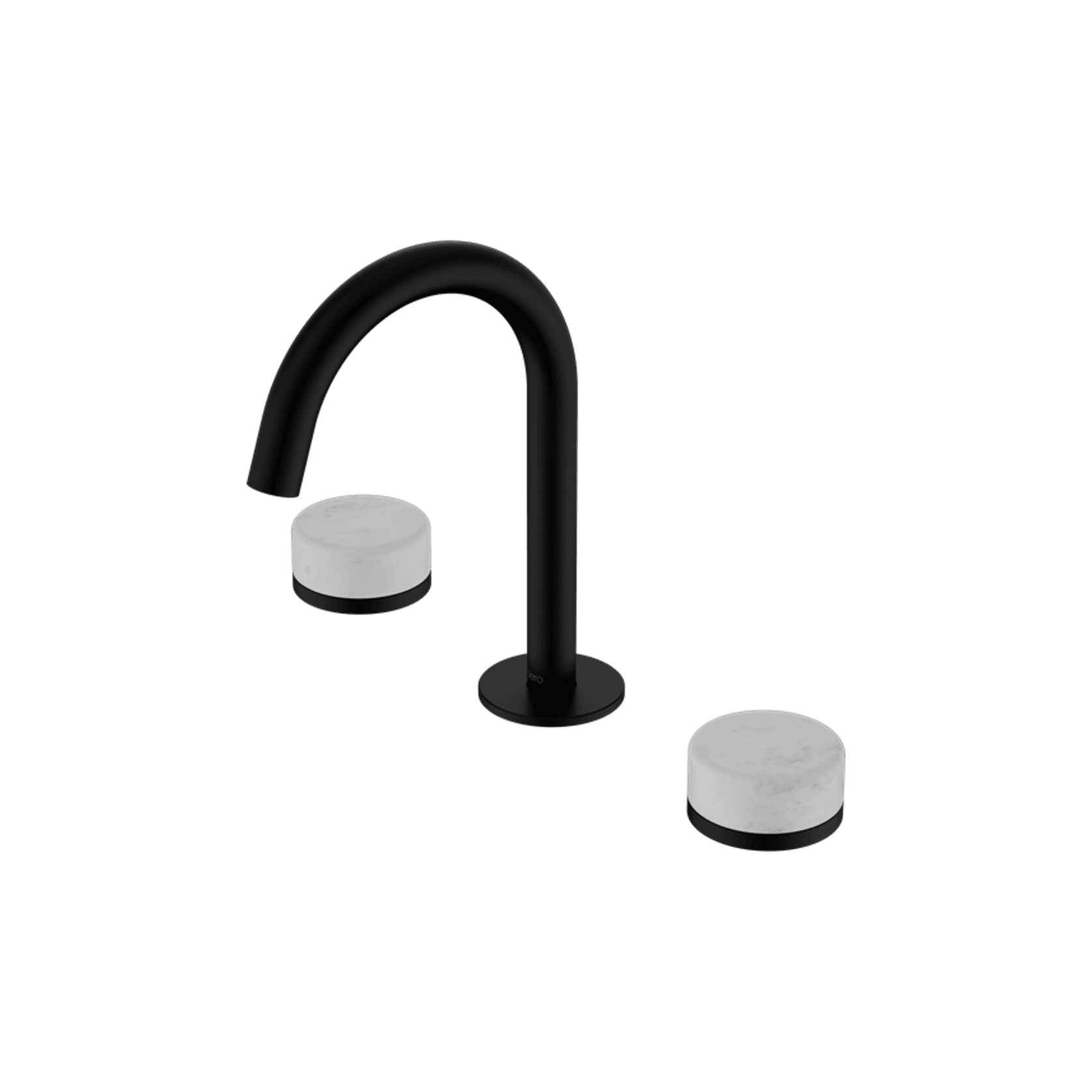 Serenity Basin Set Arc Spout With Carrara Handle Matte Black gallery detail image