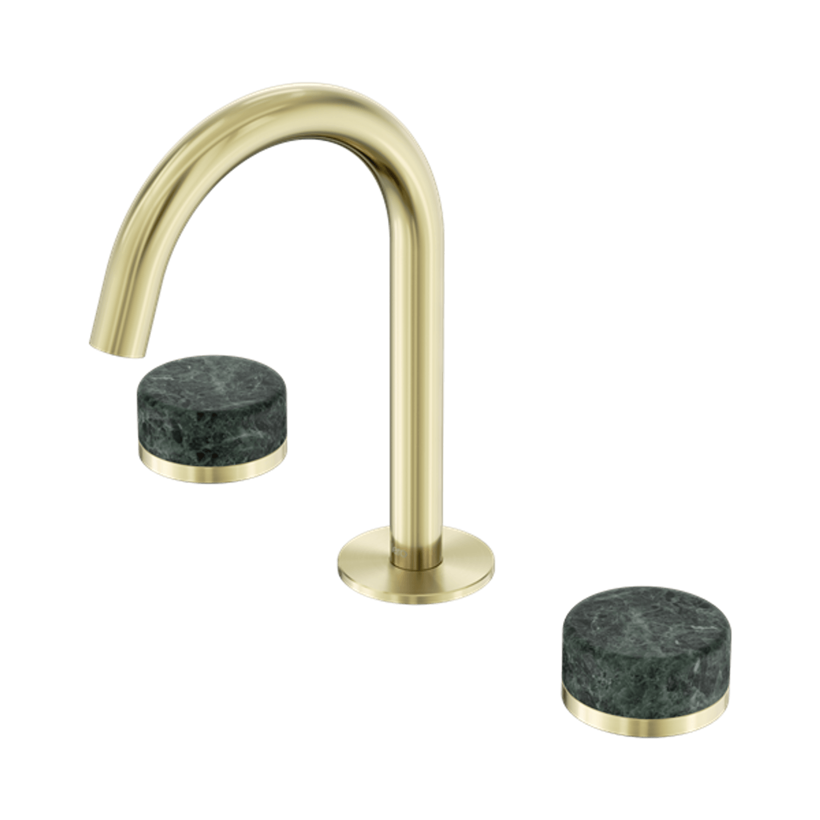 Serenity Basin Set Arc Spout With Verde Alpi Handle Brushed Gold gallery detail image
