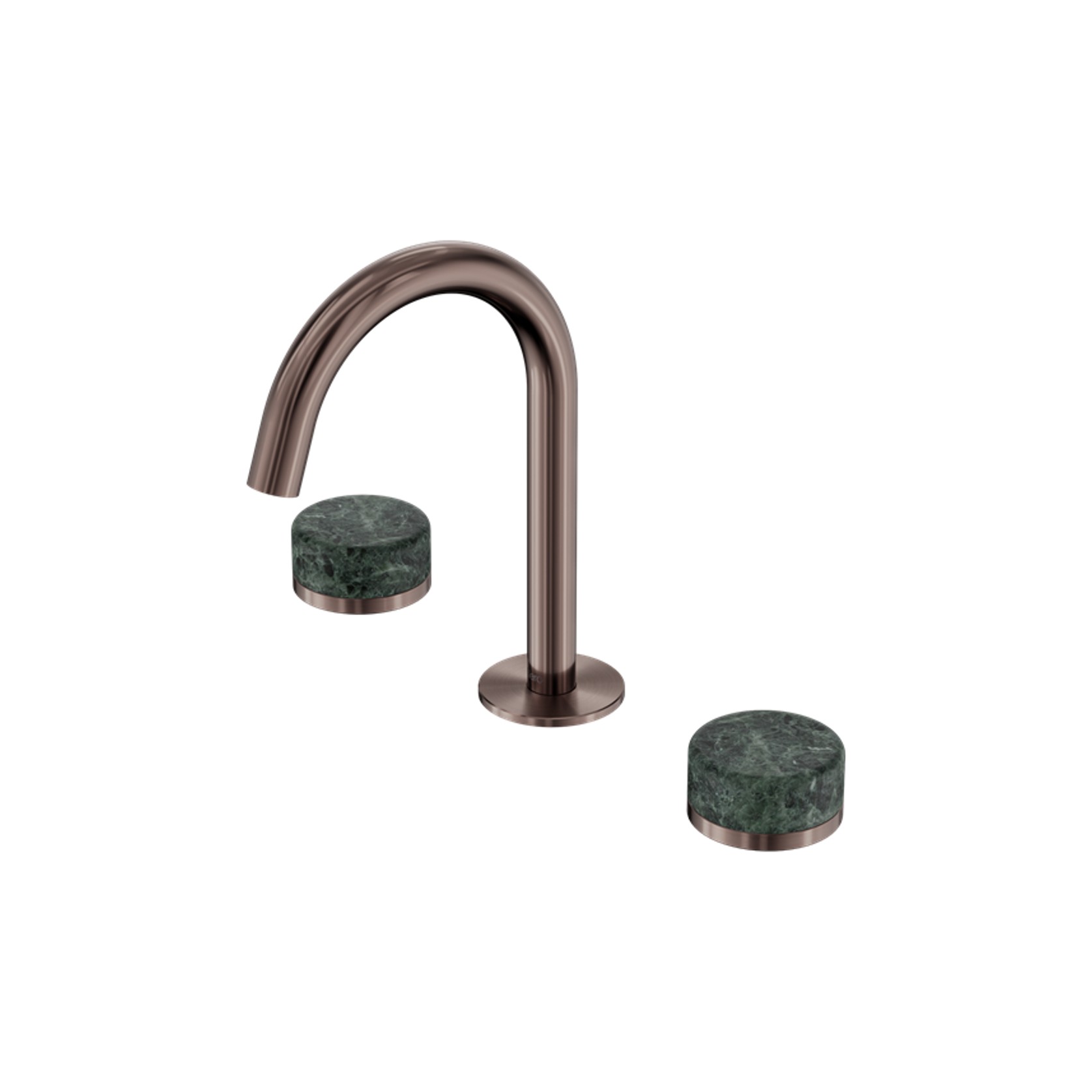 Serenity Basin Set Arc Spout With Verde Alpi Handle Brushed Bronze gallery detail image