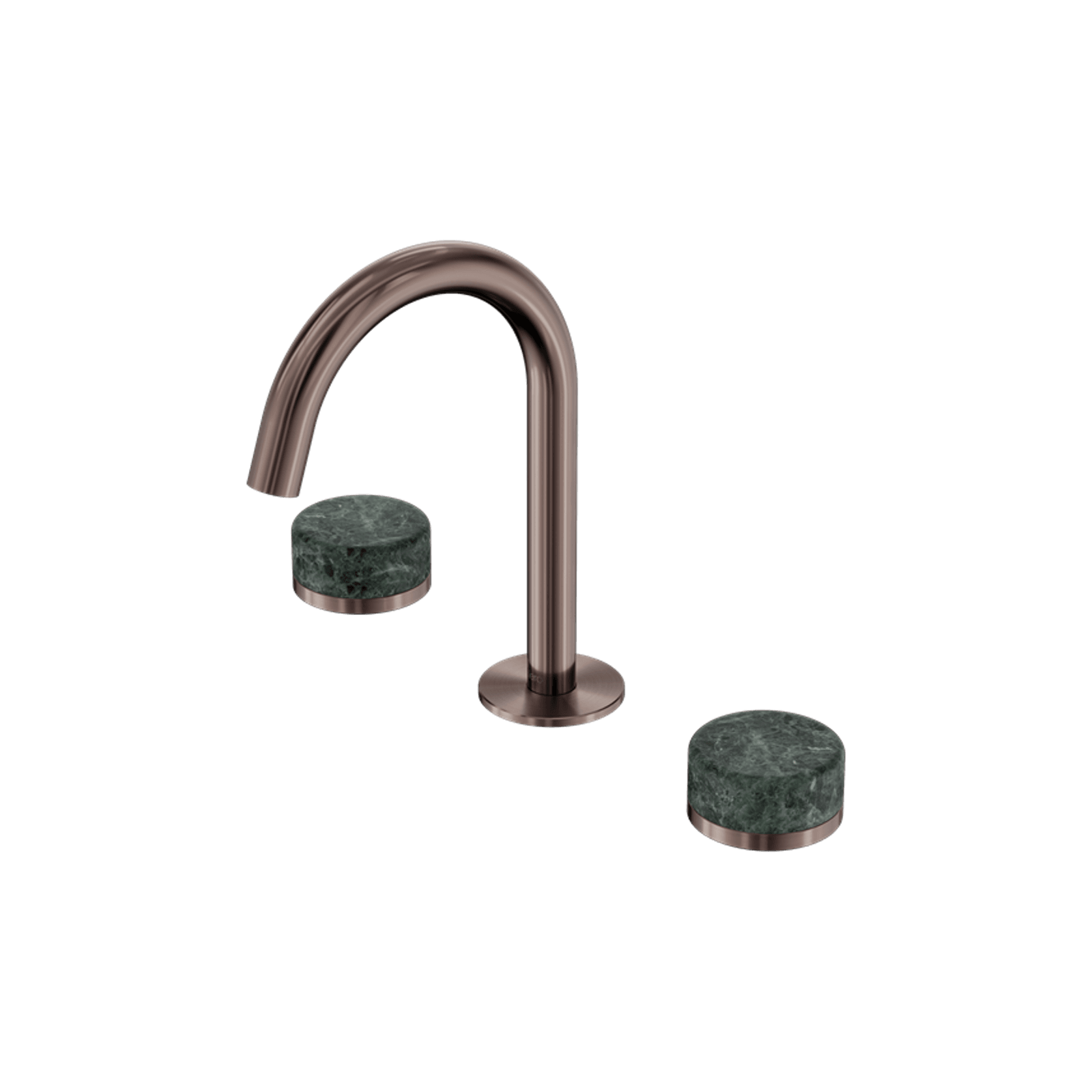 Serenity Basin Set Arc Spout With Verde Alpi Handle Brushed Bronze gallery detail image