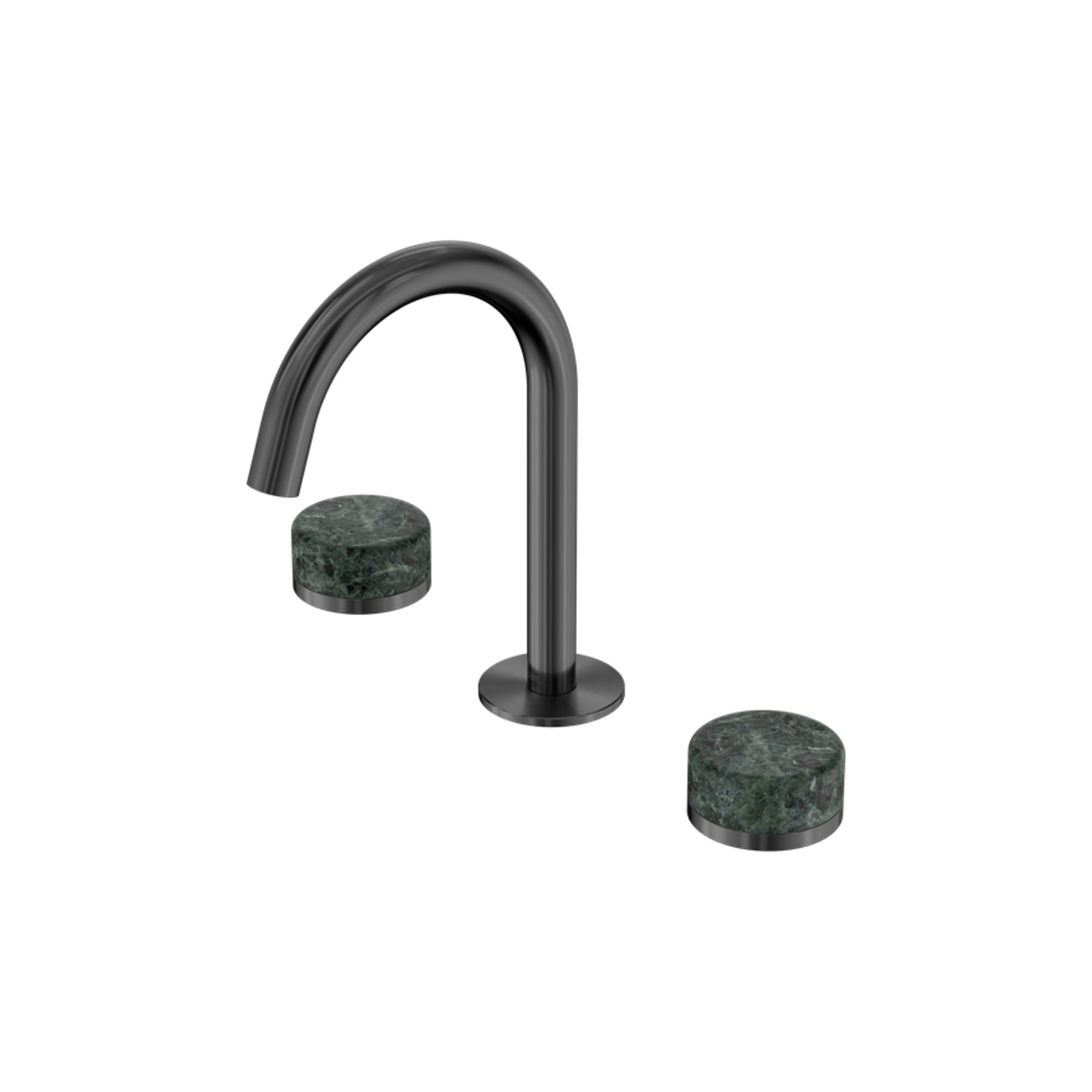 Serenity Basin Set Arc Spout With Verde Alpi Handle Gun Metal gallery detail image