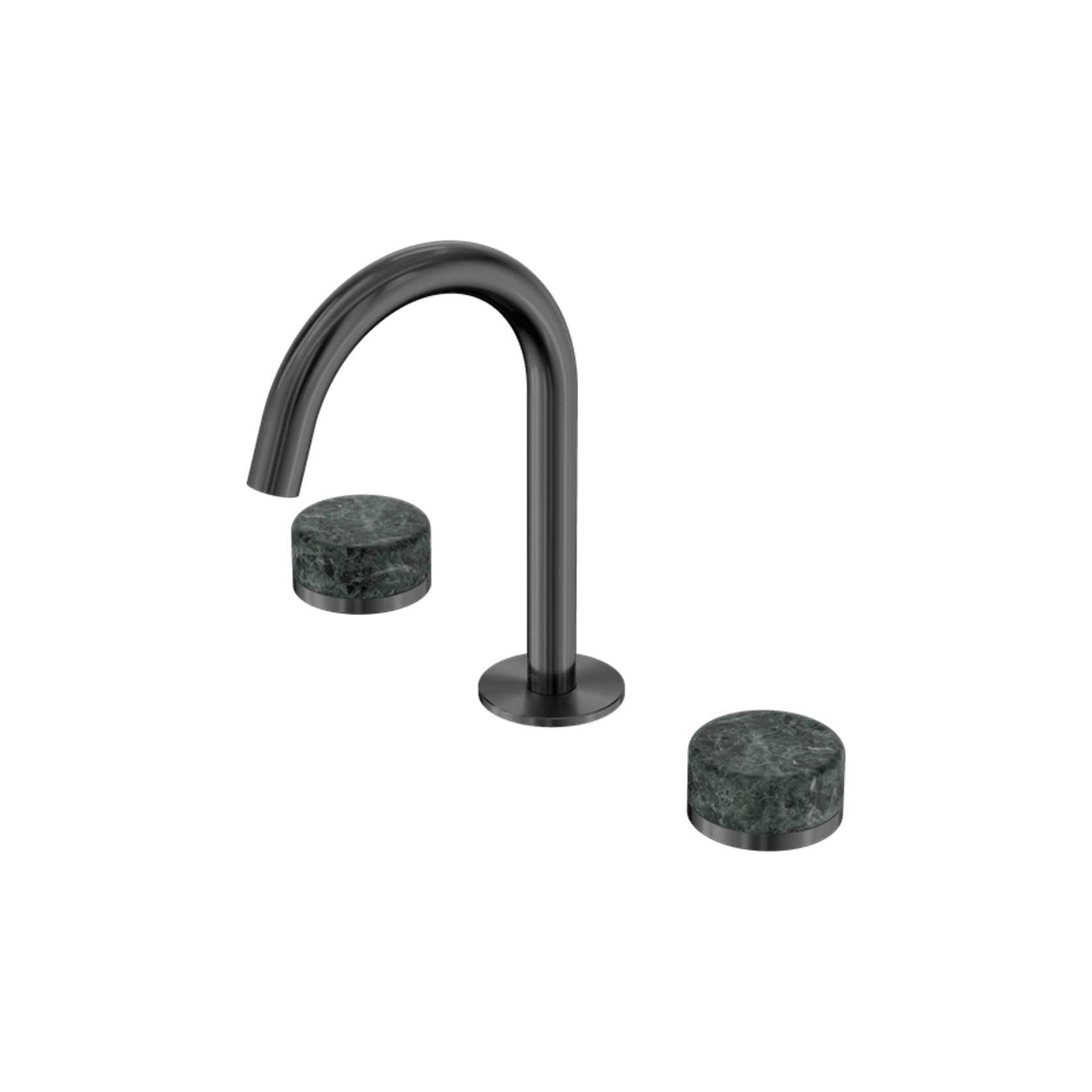 Serenity Basin Set Arc Spout With Verde Alpi Handle Gun Metal gallery detail image