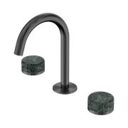 Serenity Basin Set Arc Spout With Verde Alpi Handle Gun Metal gallery detail image